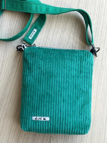 "Flickenwerk I/5" - GRASGRÜN-JEANS-CREME-SCHWARZ